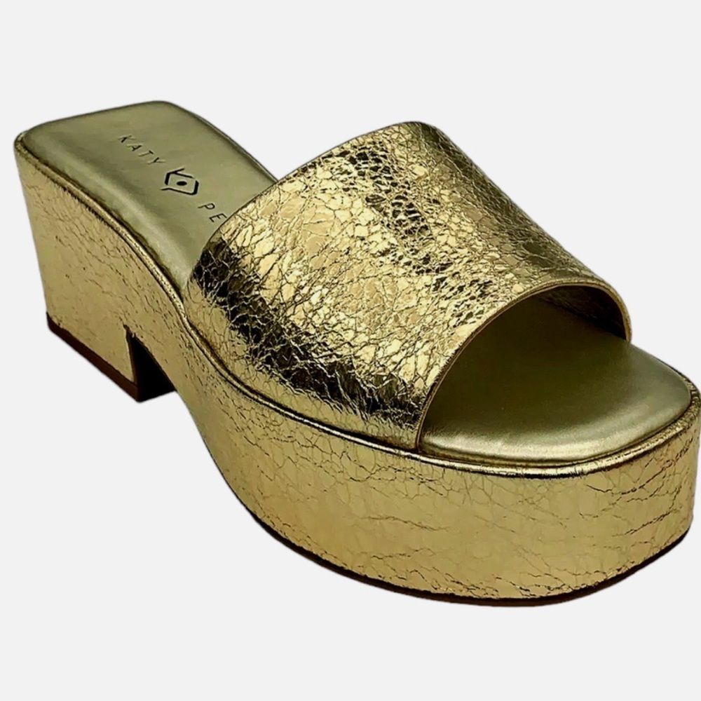Katy Perry Women's The Busy Bee Slip-On Slide Sandal Gold Size 8m